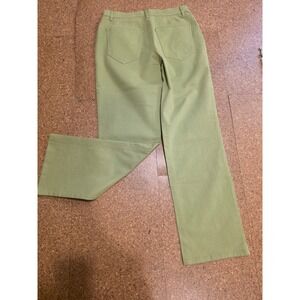 Talbots Petites Sage Green Straight Leg Pants Womens 8P High Rise Stretch Cotton